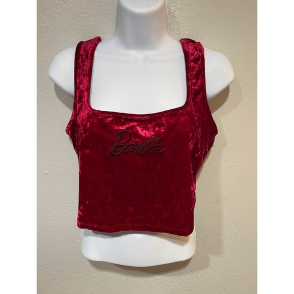 SHEIN Tops - Shein Lg Barbie Red Velvet Cropped Tank